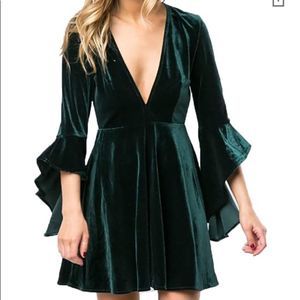 Green velvet dress